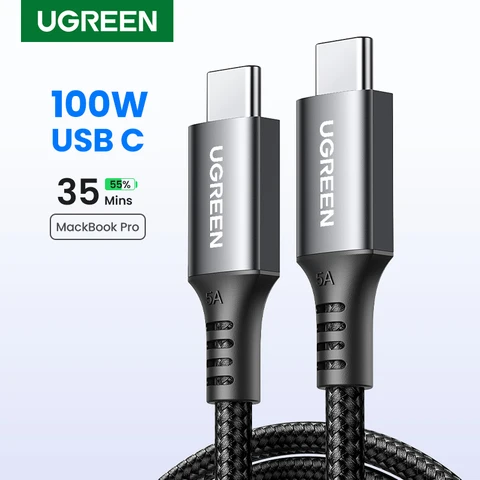 【 в продаже】USB-кабельUGREEN 100 Вт типа C — тип C для MacBook Samsung PD100W USB Type C Кабель для быстрой зарядки QC4.0 USB C