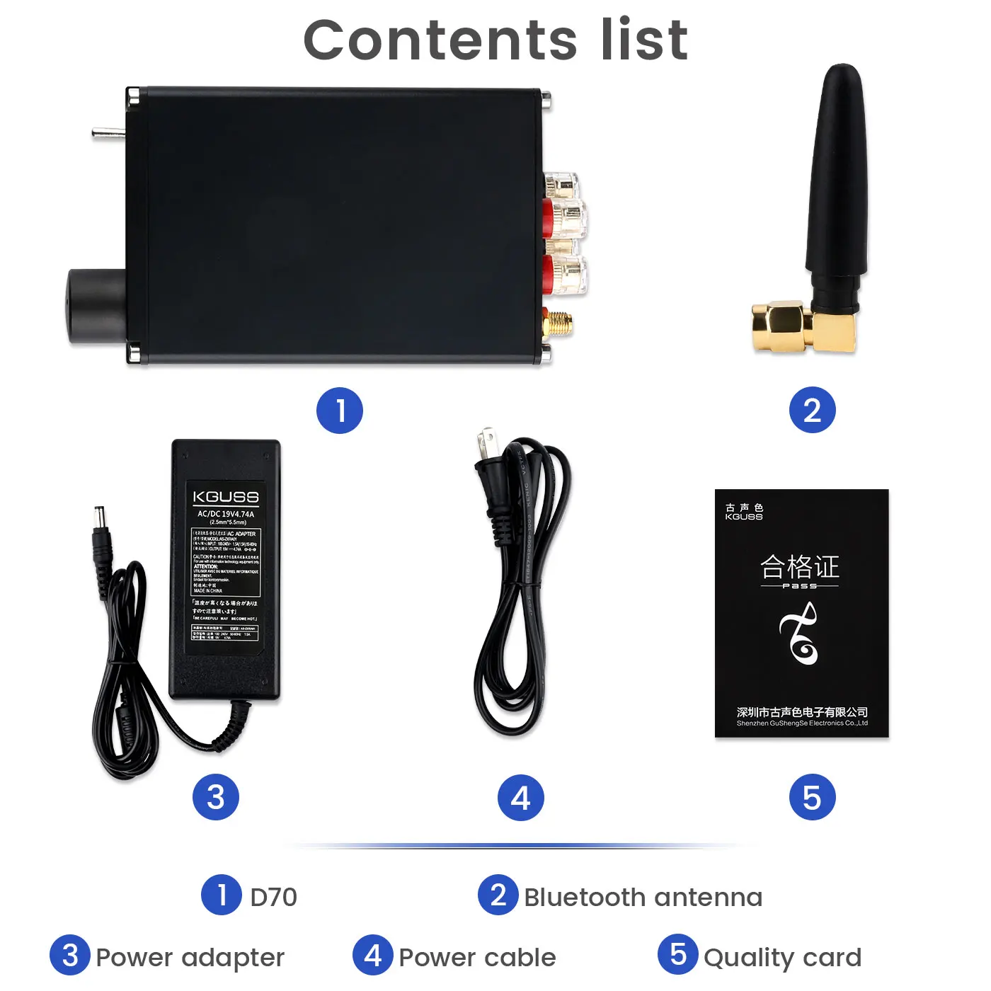 KGUSS D70 MA12070 MINI HIFI Class D Digital Amplifier Supports Bluetooth 5.0 70W *2 | Home Theater Amplifiers