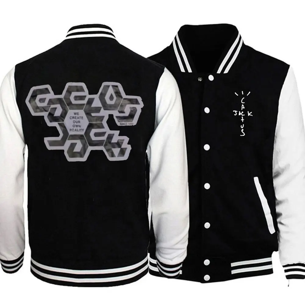 

Hot Mob Travis Scott Baseball Uniform Men Women Fashion Vintage Rock Street Jacket Cactus Jack Hip Hop Rapper Streetwear Coat