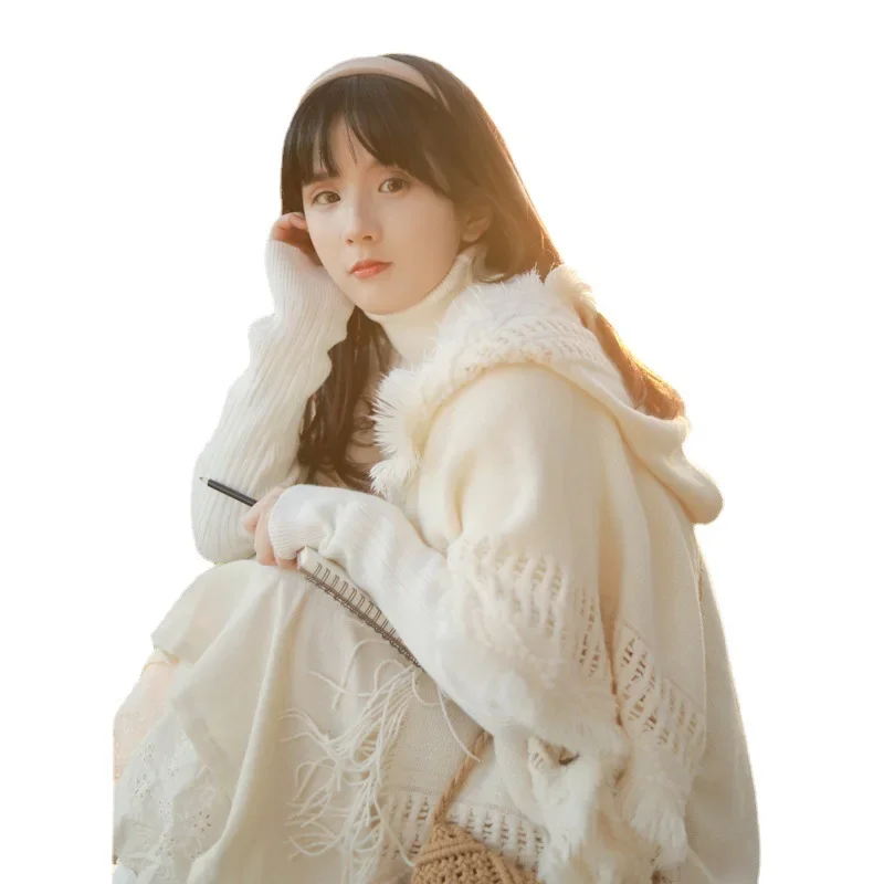 Осенний женский длинный пуловер с v-образным вырезом свободный свитер уличная