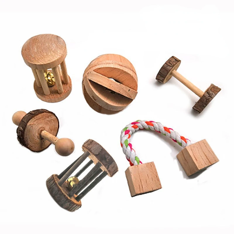 Wooden Hamster Toys Hamsters Guinea Pig Accessories Toy Training Molar Teeth Cleaning Parrot |