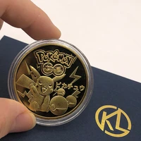 hot 5 stypes pocket cute animals anime monsters gold plated coins collectibles japanese commemorative gift dropshipping