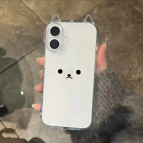 Чехол для телефона с милым выражением для iPhone 17 16 16E 15 Pro Max 14 11 13 Mini 12 XR 8 7 Plus X XS Cover