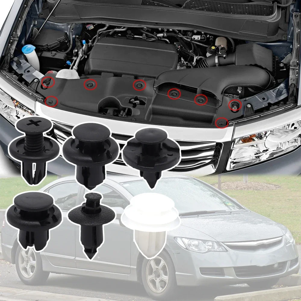 

60 шт. для Honda Civic 2001-2006 2007 2008 2009 2010 2011 автомобильные заклепки багажника, брызговик, панель боковой стойки, обивочные штифты, зажимы для отделки