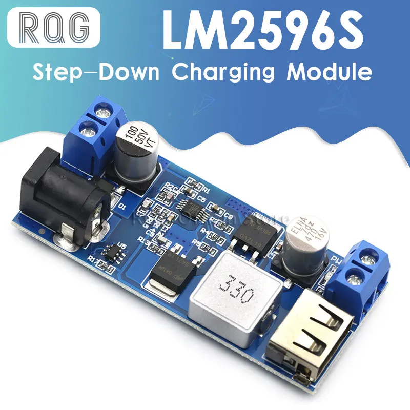 Reemplazar LM2596S DC-DC 24V/12V a 5V 5A fuente de alimentación reductor, convertidor reductor USB ajustable, módulo de carga para teléfono