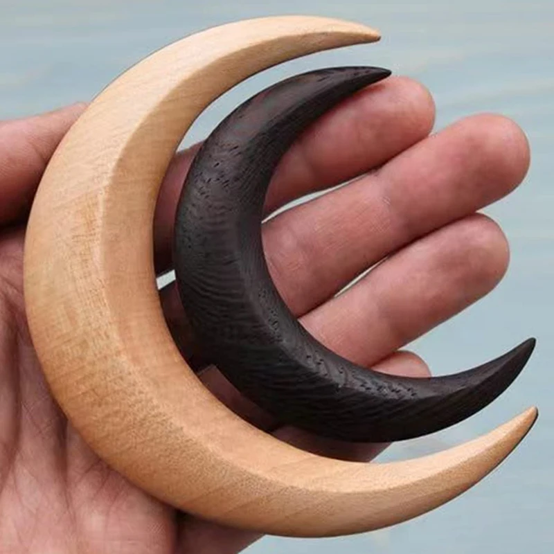 

Moon-Shaped Hair Fork Retro Hair Moon Wood Fork Handmade Wood Moon Comb Hairpin Hair Pins Hair Accessories For Women Girls