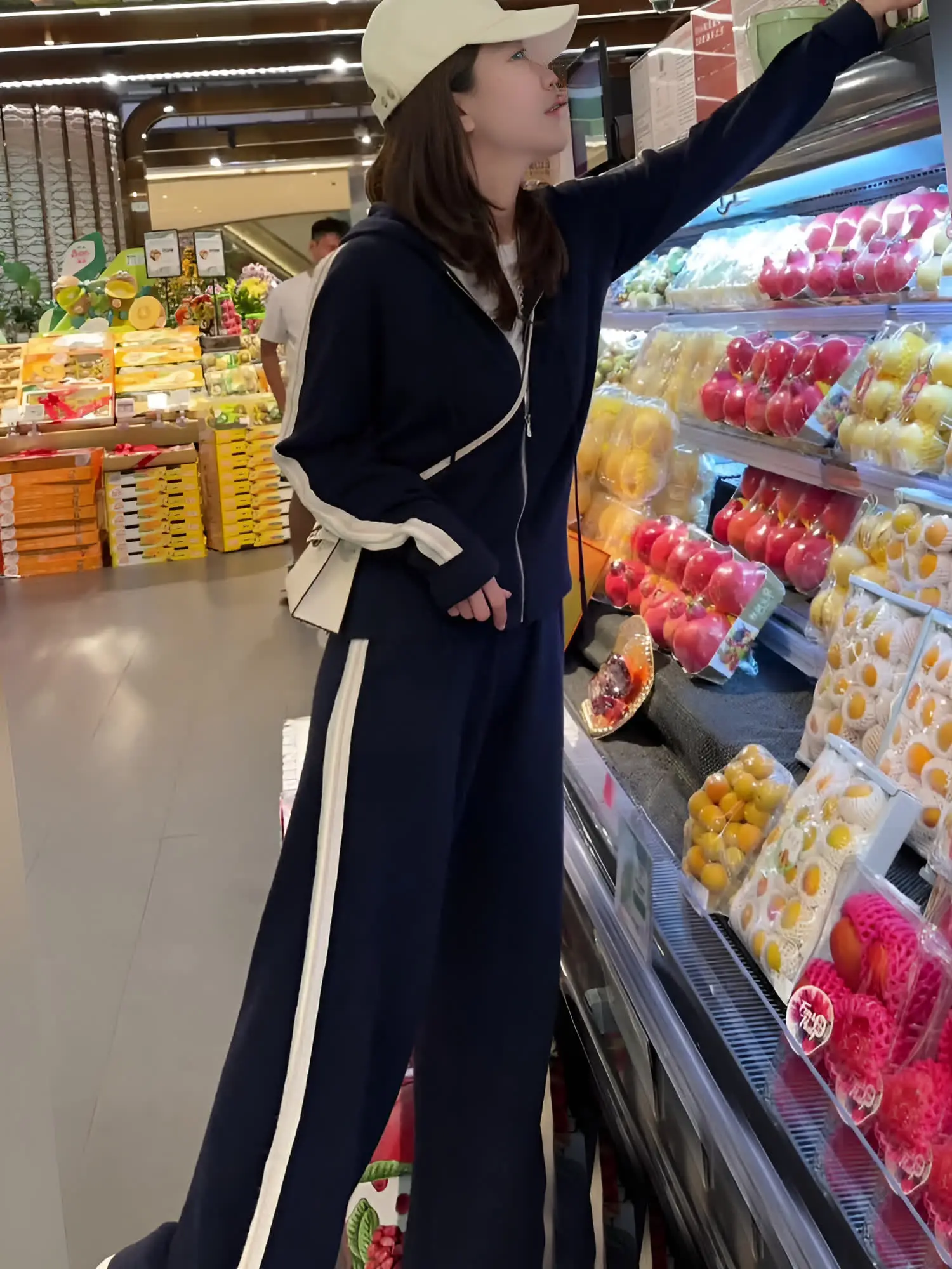 Синий спортивный комплект для отдыха больших размеров женский 2024 новый вестерн