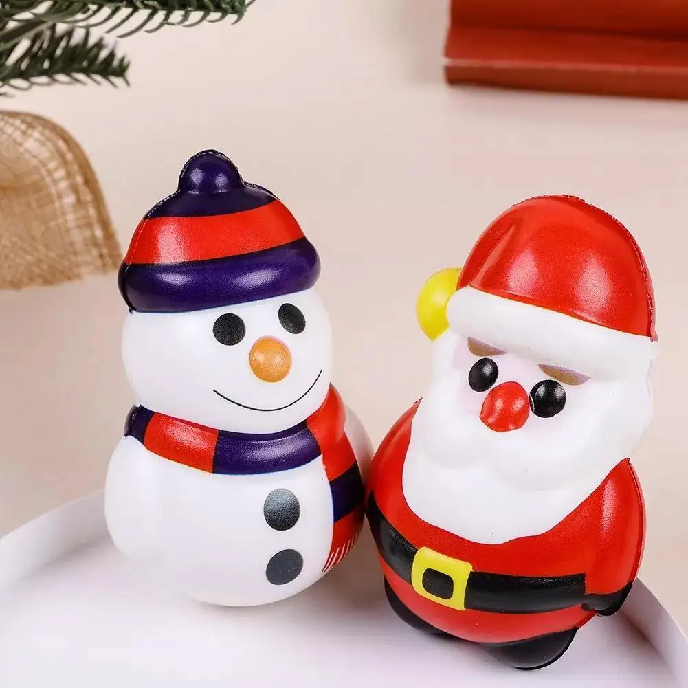 

Сжимаемые игрушки для детей, рождественский подарок, Санта-Клаус, снеговик, лось, Рождественская елка, милые медленно восстанавливающие фор...