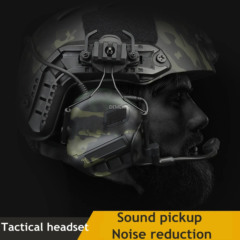 

Tactical Helmet Headset Anti-noise Sound Amplification Shooting Headsets CS Wargame Hunting Headphones