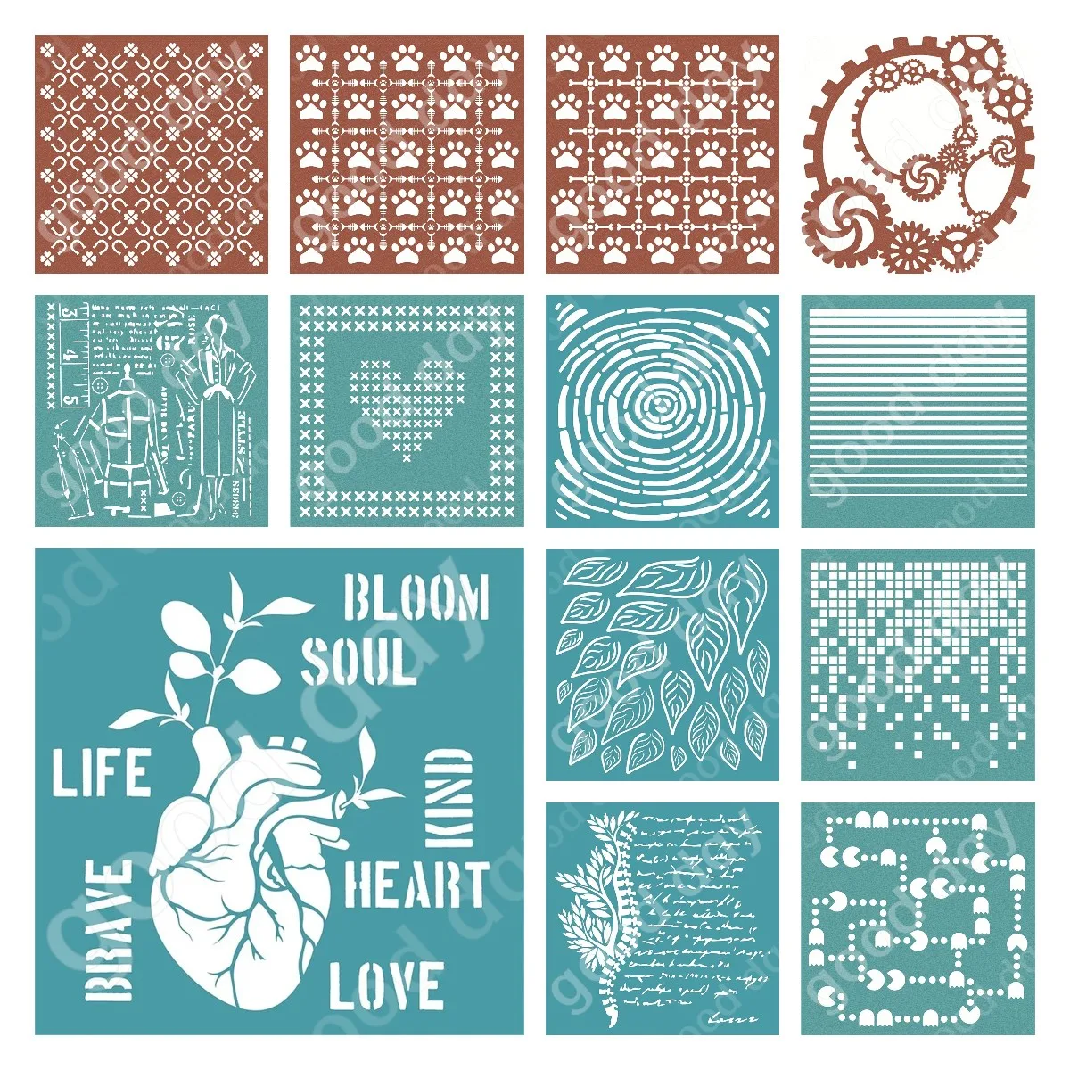 

New 2023 Love and Leaves Steampunk Layered Production Stencil Scrapbook Diary Decoration Embossing Template Diy Card Handmade