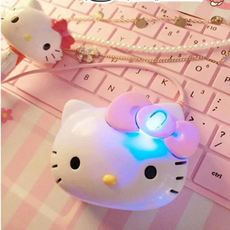 

Fashion Kawaii Sanrios Mouse Cute Hellow Kittys Cartoon Anime Wired Mouse Toys for Girls Birthday Gifts