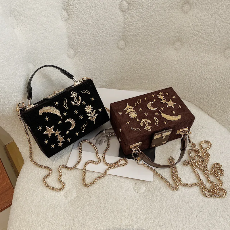 

Nubuck Leather Box Style Women Crossbody Bag Party Clutch Female Fashion Evening Bag Women Purses And Handbags