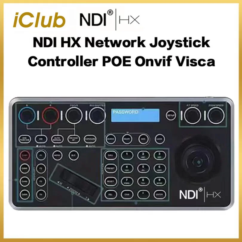 

iclub 2022 New NDI HX Live Streaming PTZ Controller Keyboard Joystick for Video Conference PTZ Camera control with Tally Light