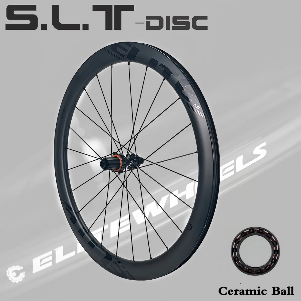ELITEWHEELS SLT Road Disc Carbon Wheels Ceramic Bearing Center Lock Hub Cyclocross Wheelset Super Light Wing 20 Spoke Cycling