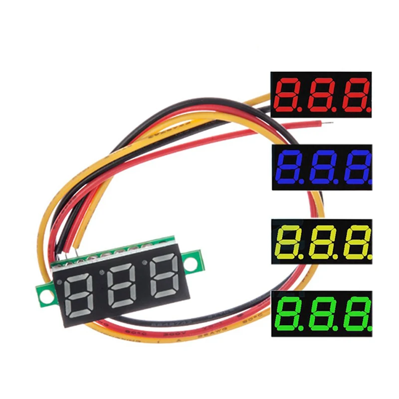 

0.28 Inch Ultra Small Green Digital DC Digital Voltmeter Display Adjustable Head Triplet Battery Voltmeter DC0-100V