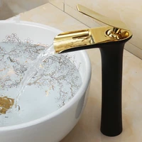 copper black white waterfall hot and cold water faucet basin faucet single hole basin faucet wash basin faucet