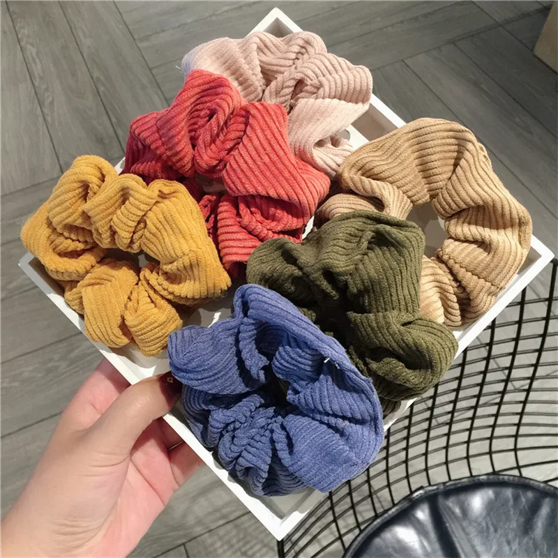 

Autumn and Winter Women Solid Color Headwear Hair bands ropes Hair Ties Scrunchies Elastic Hairbands rings Girls Hair accesories