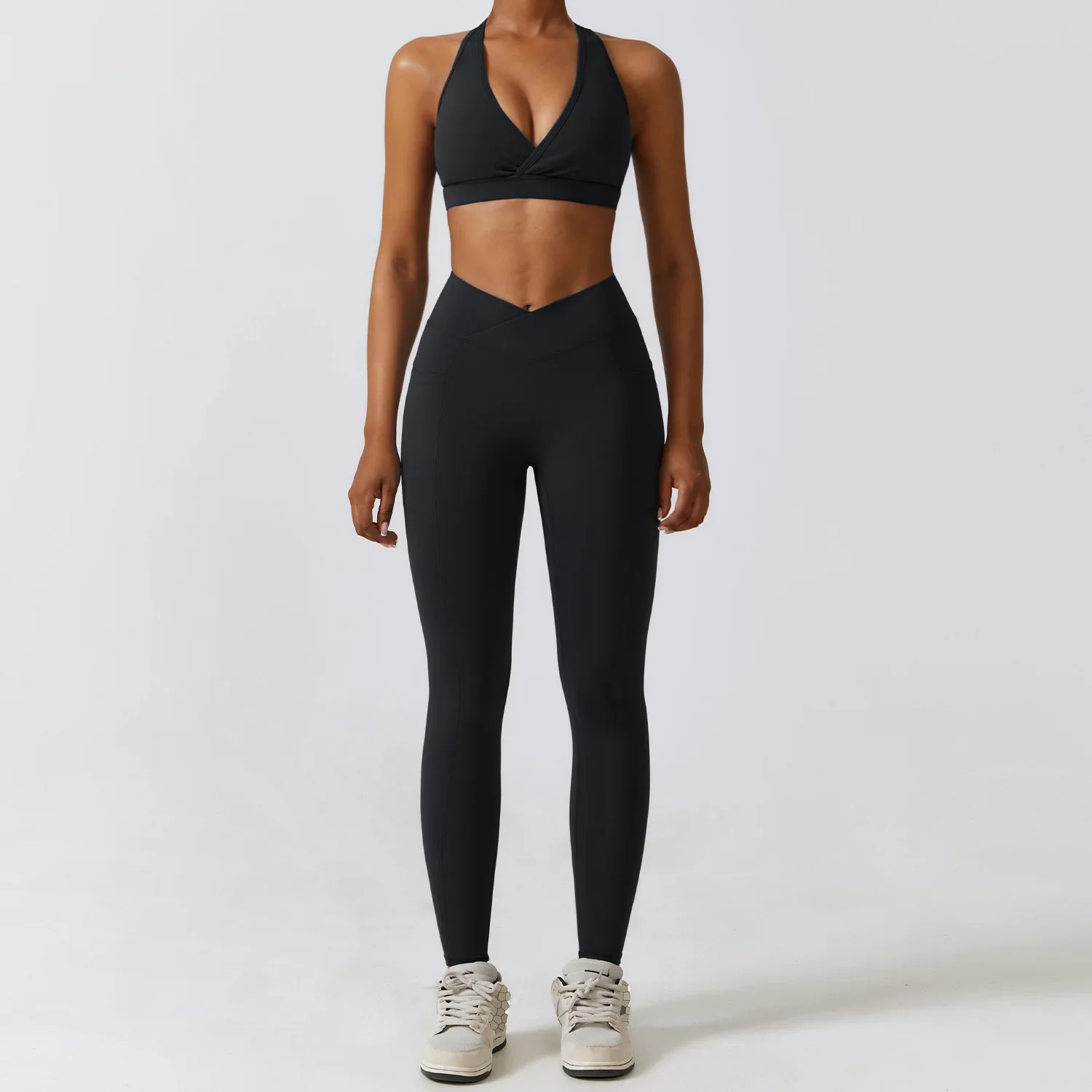 Женские быстросохнущие брюки для йоги с индивидуальным логотипом карманы