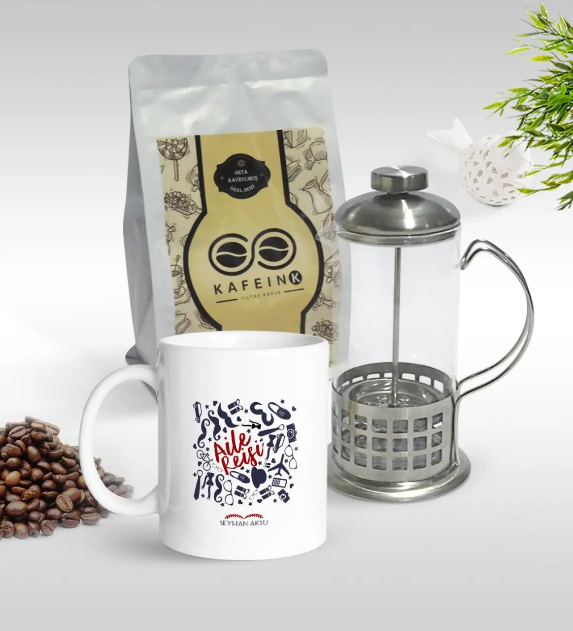 

Персонализированные хозяин дизайн кружка & Французский Пресс & 250gr фильтр Кофе подарок Seti-1