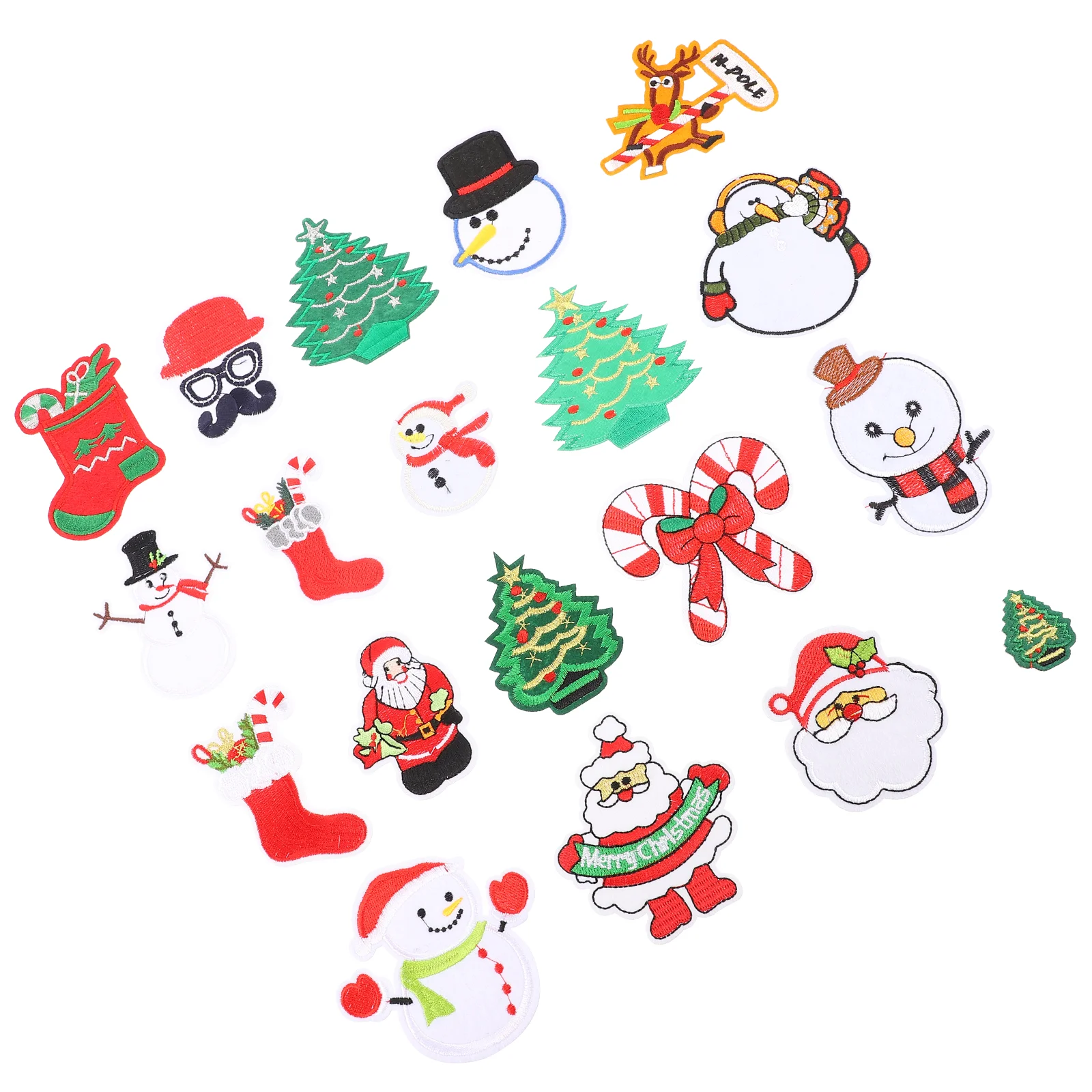 

19pcs Creative Premium Xmas Embroidery Christmas Appliques for DIY
