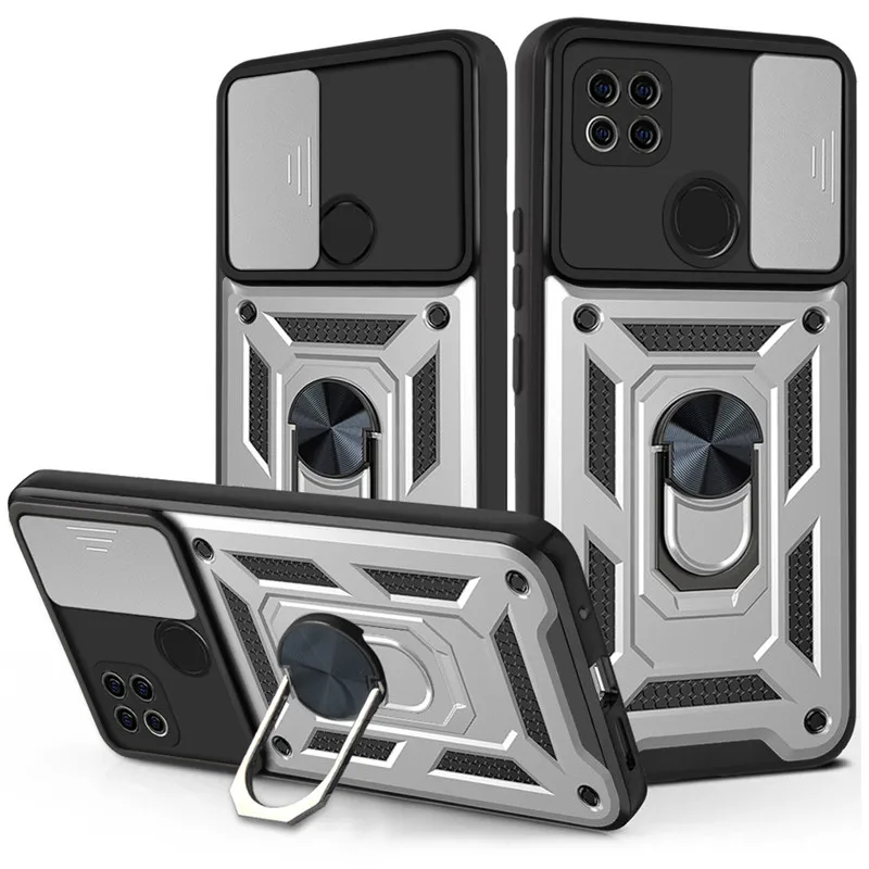 

For Xiaomi Redmi 9T Case Luxury Armor Magnetic Ring Stand Holder Cover For Redmi 9 9A 9C Silicone Bumper Phone Cases