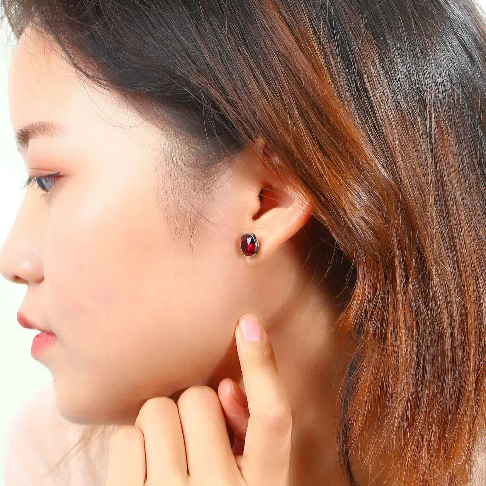 Серьги-гвоздики TGNEL из чистого титана с фианитом для чувствительных ушей 10 мм