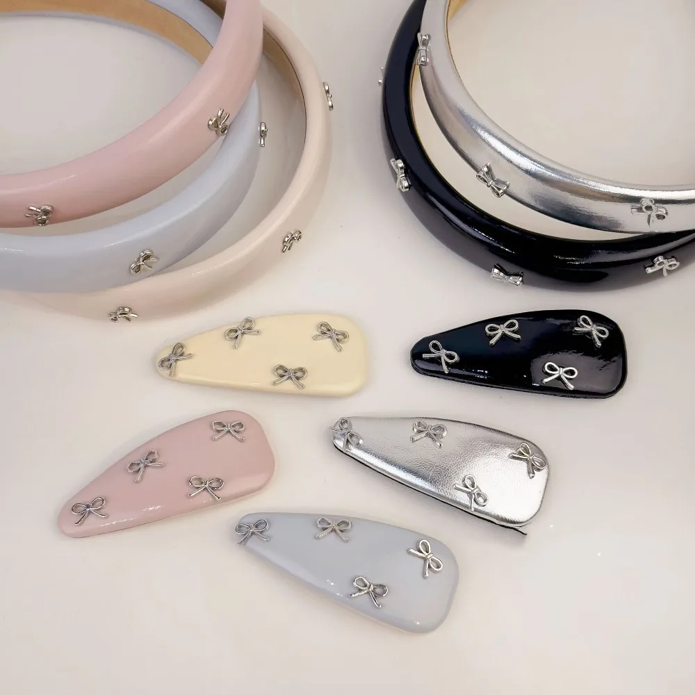 Модная Милая заколка для волос с бантом аксессуары яркого цвета Y2k Универсальная