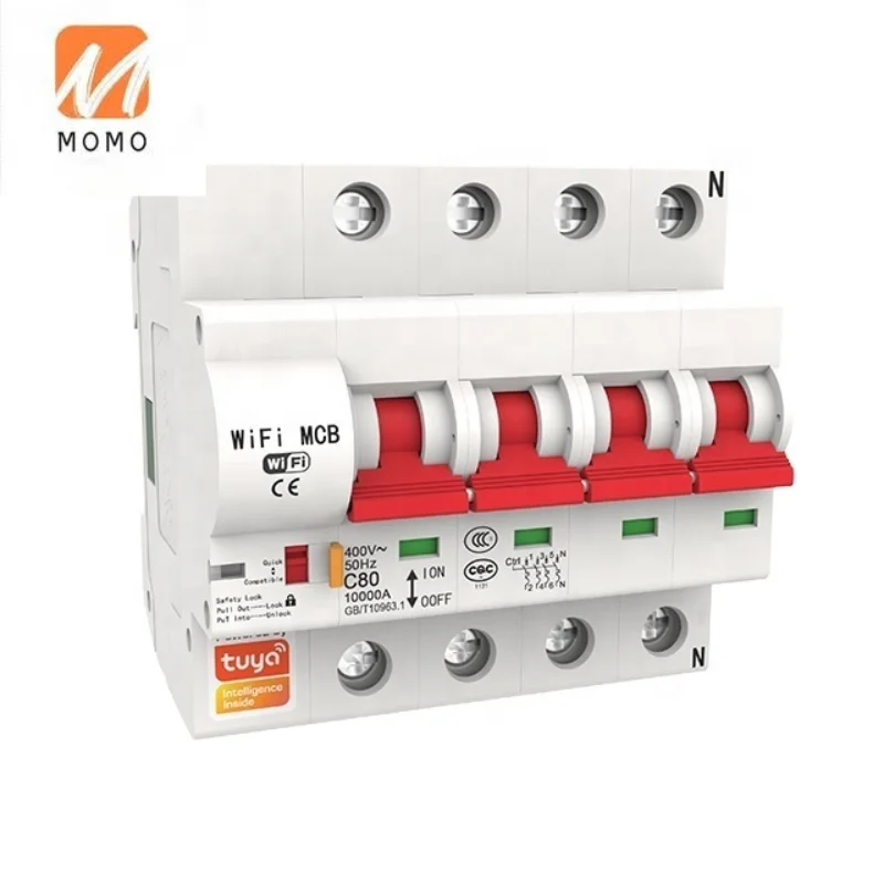 

2021 Newest Wifi Tuya Smart Breakers Circuit with APP Remote Control