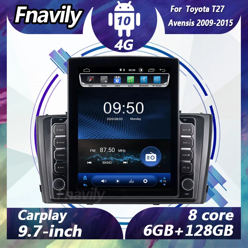 

Fnavily 9,7 "Android 10 автомобильное радио для Toyota T27 Avensis видео Навигация dvd плеер автомобильные стереосистемы аудио GPS DSP BT WIFI 2009-2015