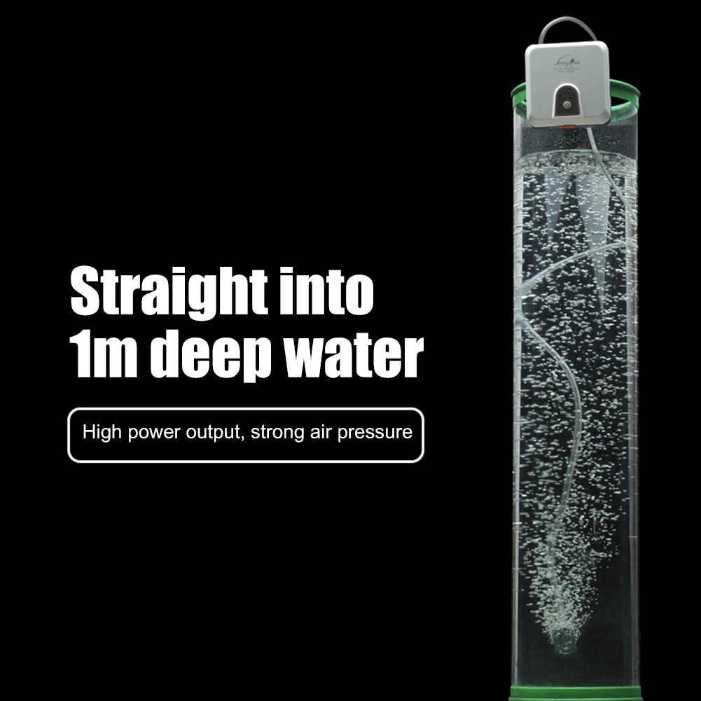 

Mute Aquarium Air Pump Portable Double Outlet Oxygenated Fish Tank Oxygen Air Compressor for Fishing Lithium Battery Aerator
