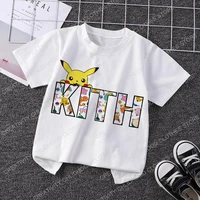 new pokemon children t shirts kith pikachu anime t shirt cartoons kawaii casual top kid boy girl harajuku clothes kid tee shirts