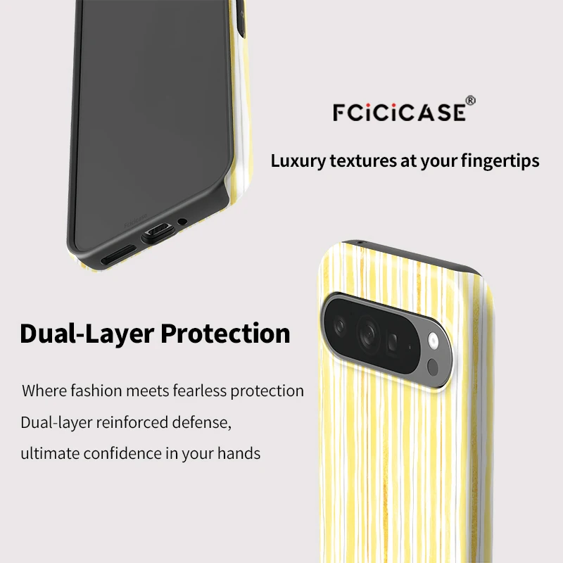 Фото Чехол для телефона Fcicicase PC + TPU 2 в 1 для Google Pixel 10 9 Pro XL 10 10A 7A 8A 8 9 Pro с полосатым рисунком, ударопрочный. №5