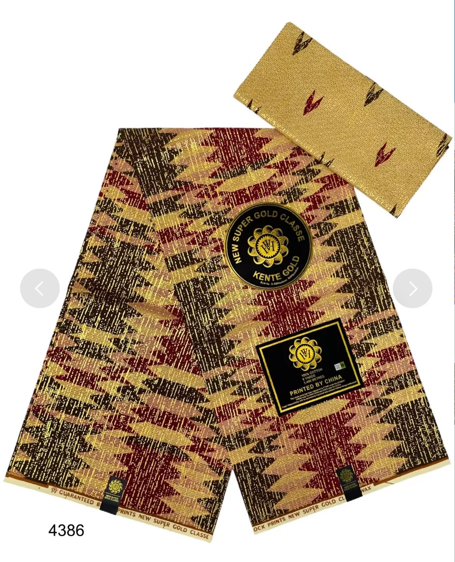 African Kente Fabric 2024 Newest High Quality Ankara Wax Print 100% Cotton Real Pagne Dress 4+2yards