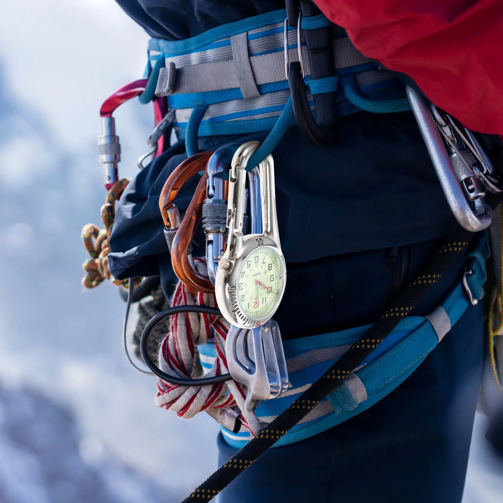 Кварцевые часы с клипсой ночник сплав рюкзак унисекс пряжка ремень брелок черный