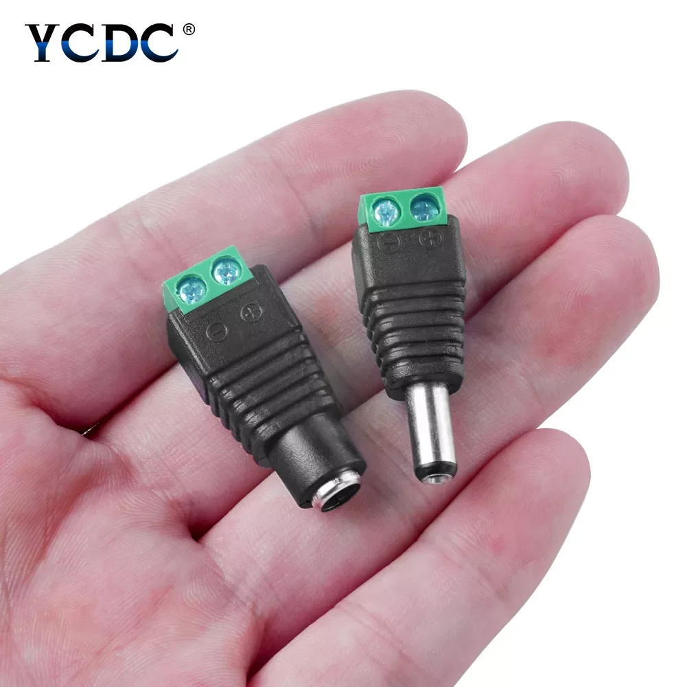 

Pairs 5~24V 2.1 X 5.5mm DC Power Male Plug Jack Adapter Connector Plug For CCTV 5050/3528/5630 LED Strip Light