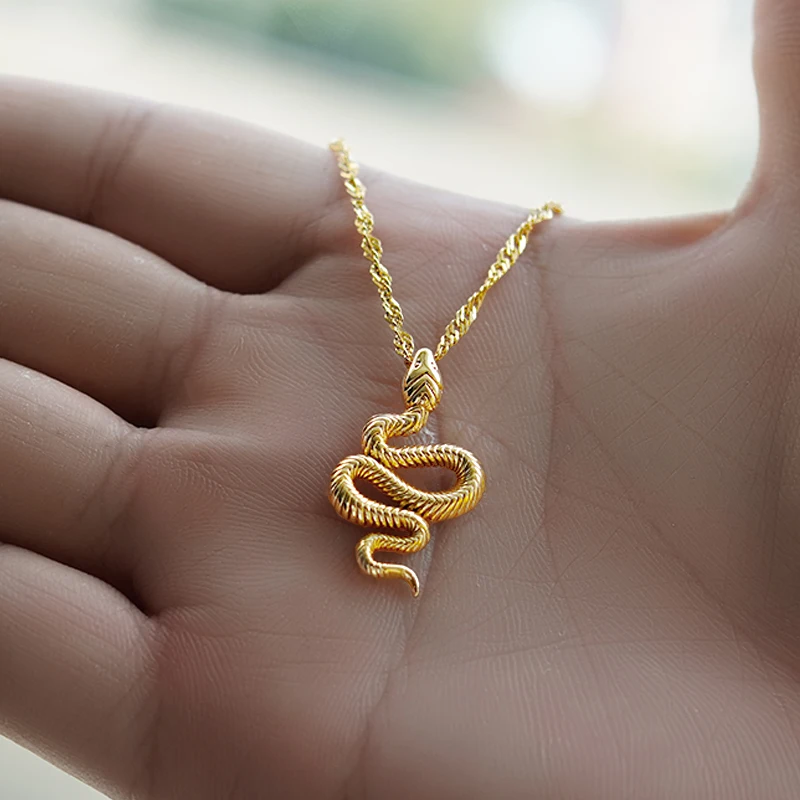 

Goth Snake Pendant Necklace For Women Stainless Steel Gold Plated Necklaces 2023 Trend Aesthetic Jewelry Choker Collares
