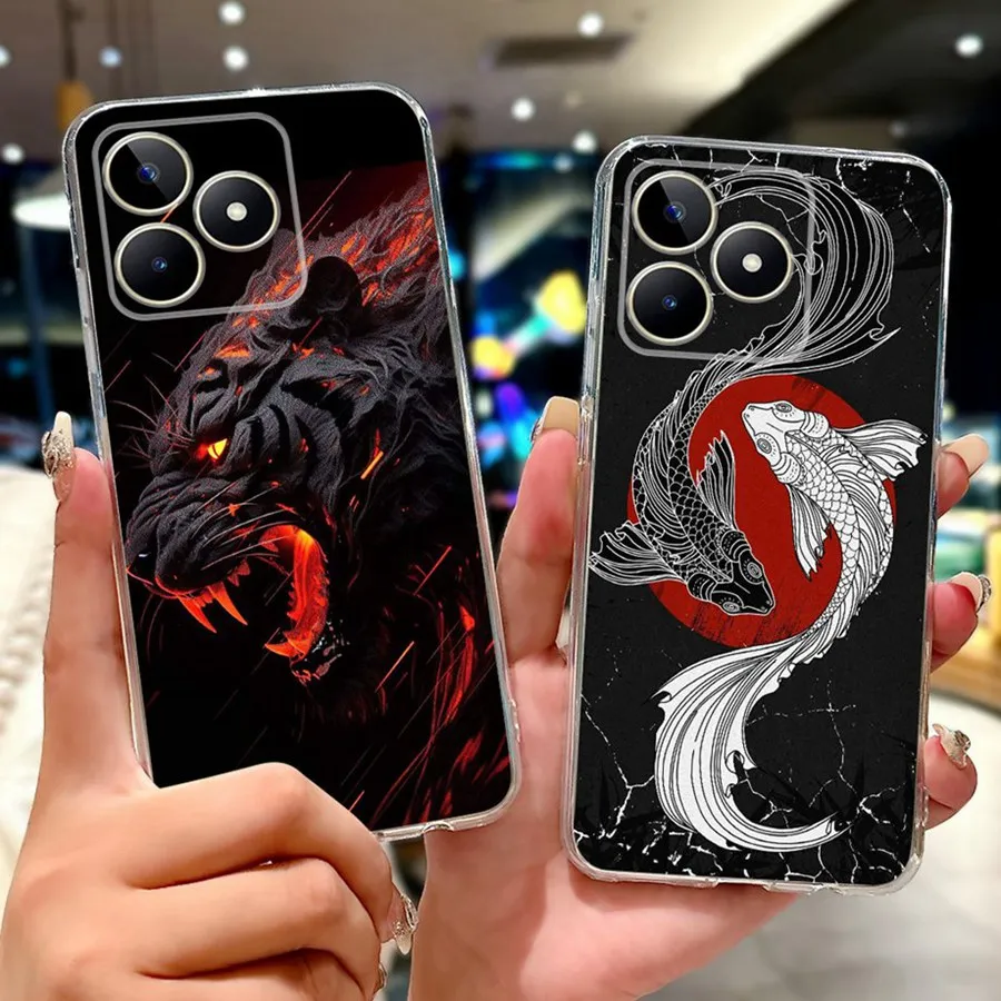 Фото Для Realme Note 50 Coque противоударный бампер стильный узор чехол для телефона RealmeC51 C53 C 51 S Note50 силиконовая задняя крышка 6,74 дюйма №5