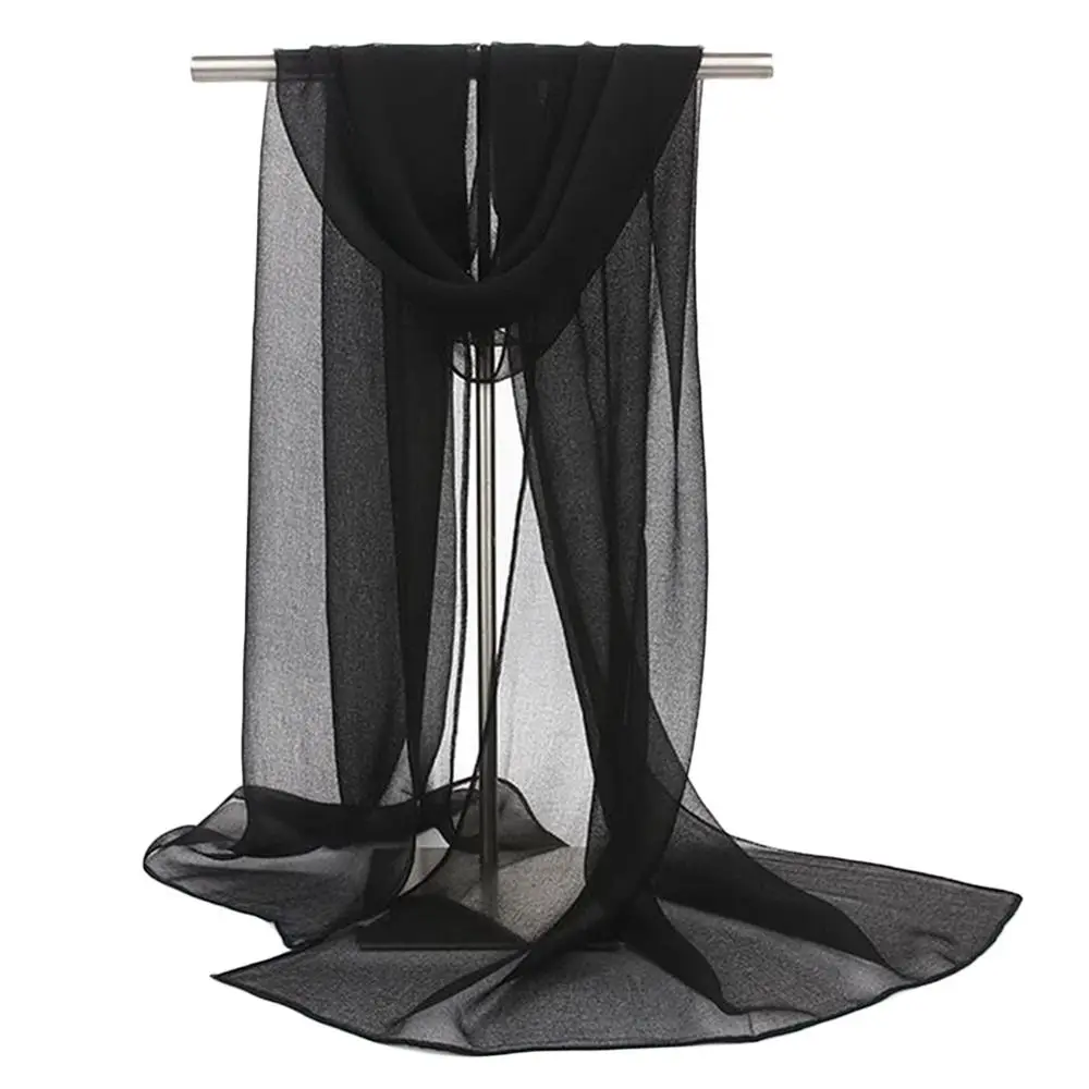 Женский фуляр однотонная шифоновая ранняя бандана элегантная длинная шаль