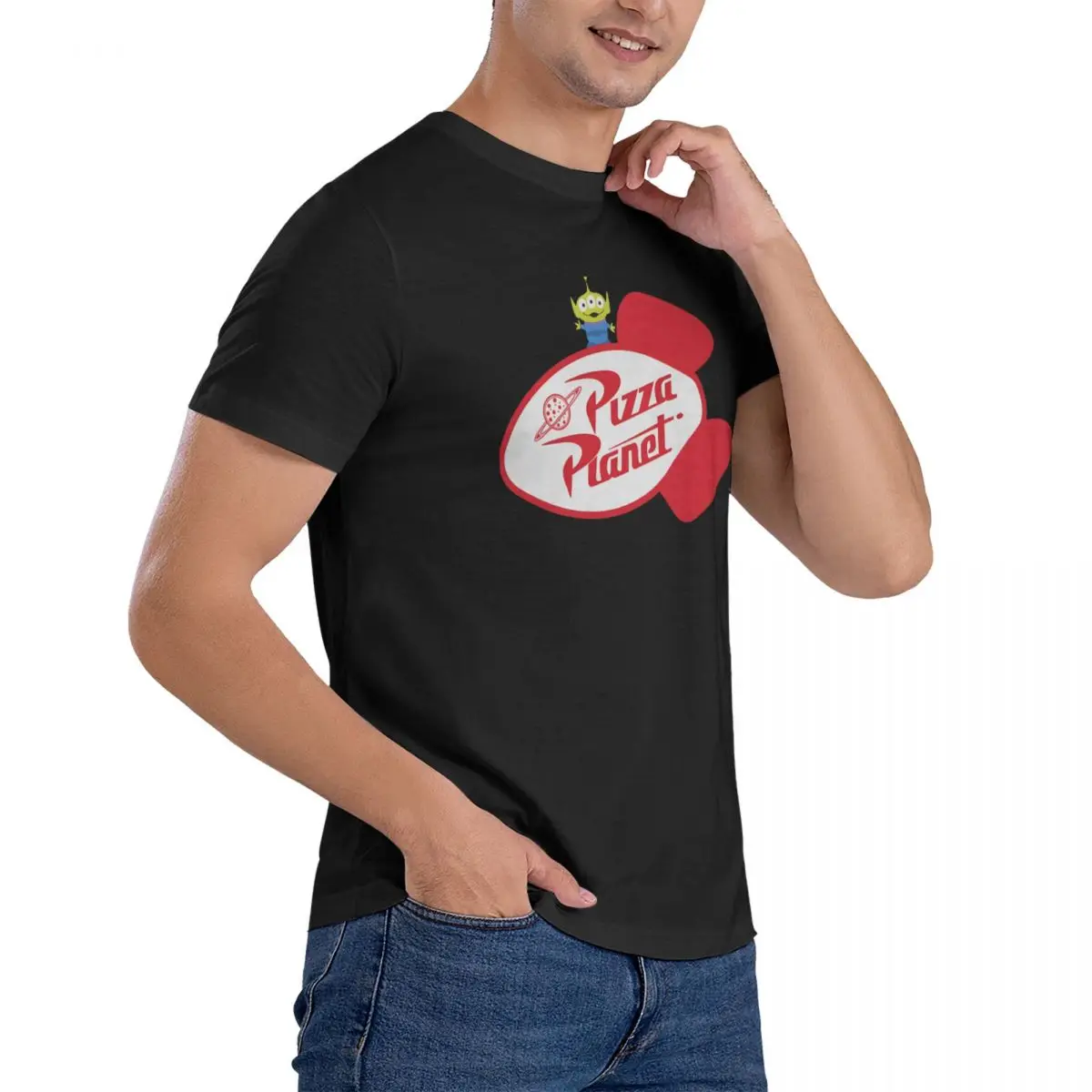 Футболка мужская с круглым вырезом винтажная рубашка из чистого хлопка принтом