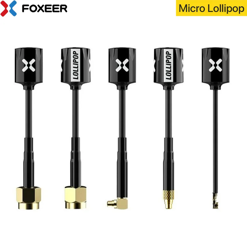

2PCS Foxeer Micro Lollipop 5.8G 2.5DBi High Gain Omni RHCP FPV Antenna MMCX Right Angle RHCP UFL Super Mini For RC FPV Drone
