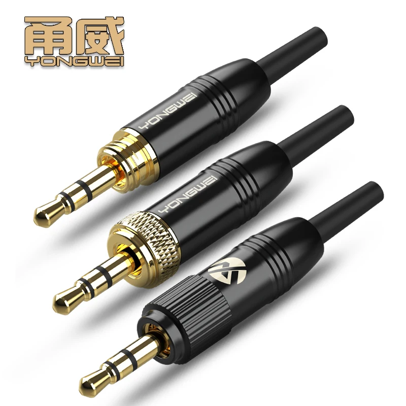 YONGWEI Enchufe de Audio chapado en oro 3 5 мм enchufe auriculares estéreo con артикул rosca