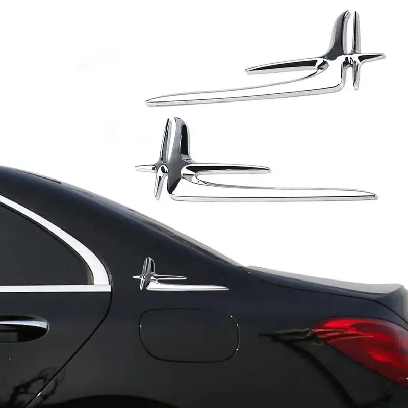 

Side Decoration Protector Automotive Decals Protector Trim Side Metal Chromed Trim Side Wing Protector Emblem Decoration