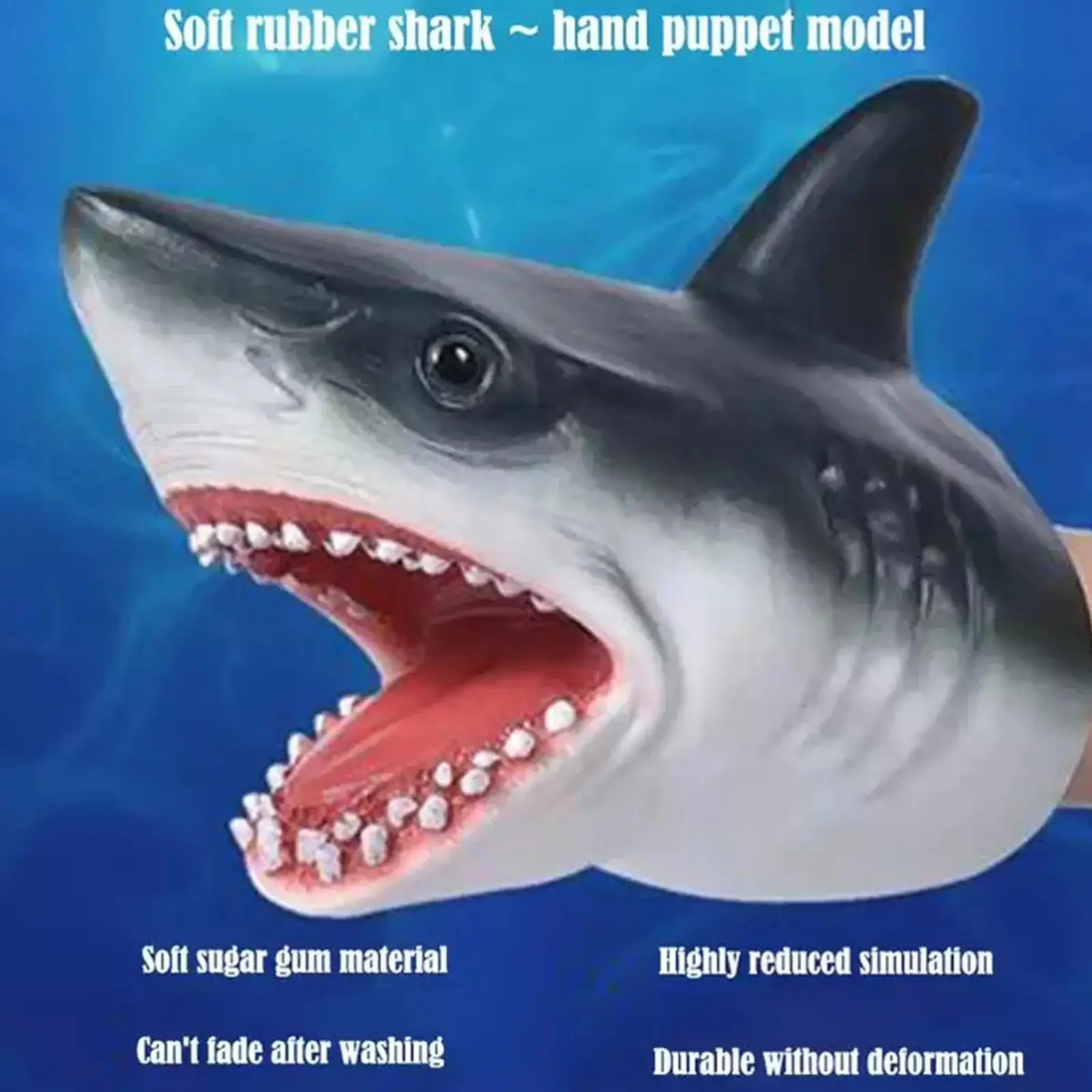

1pc Simulated Scary Shark Toy Eco-friendly Novelty Shark Model Props Storytelling Vivid Y5w6
