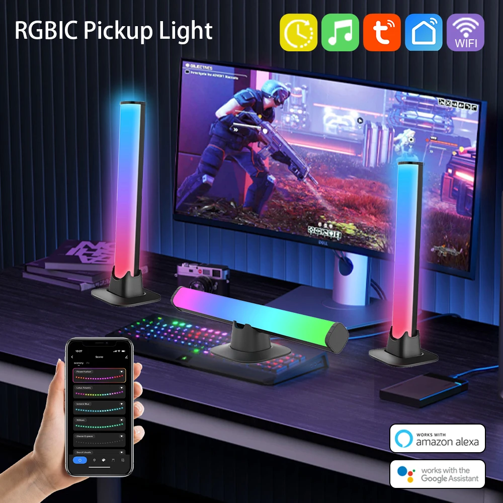 Wiscolor Smart RGBIC Pixel Light Bar с 16-цветной синхронизацией музыки для игрового ТВ Подсветка