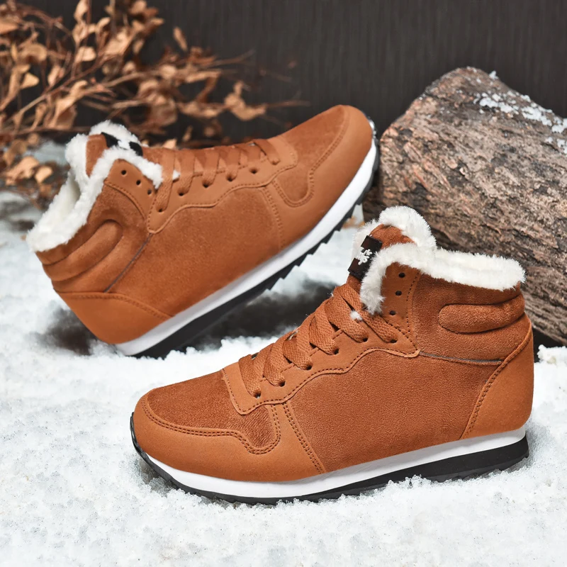 High Quality Women Men Boots Winter Waterproof Snow Boots Women Plush Warm Ankle Boots Anti-slip Men Shoes Fashion Couple Shoes
