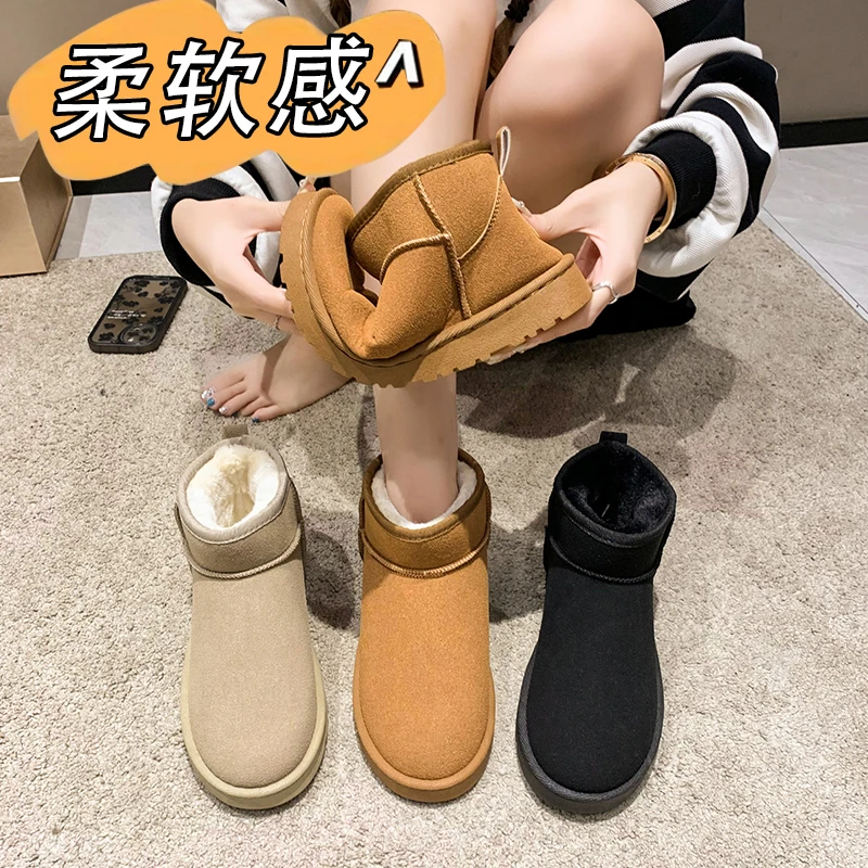 

Ботинки женские с круглым носком, на плоской подошве, зимние, 2022