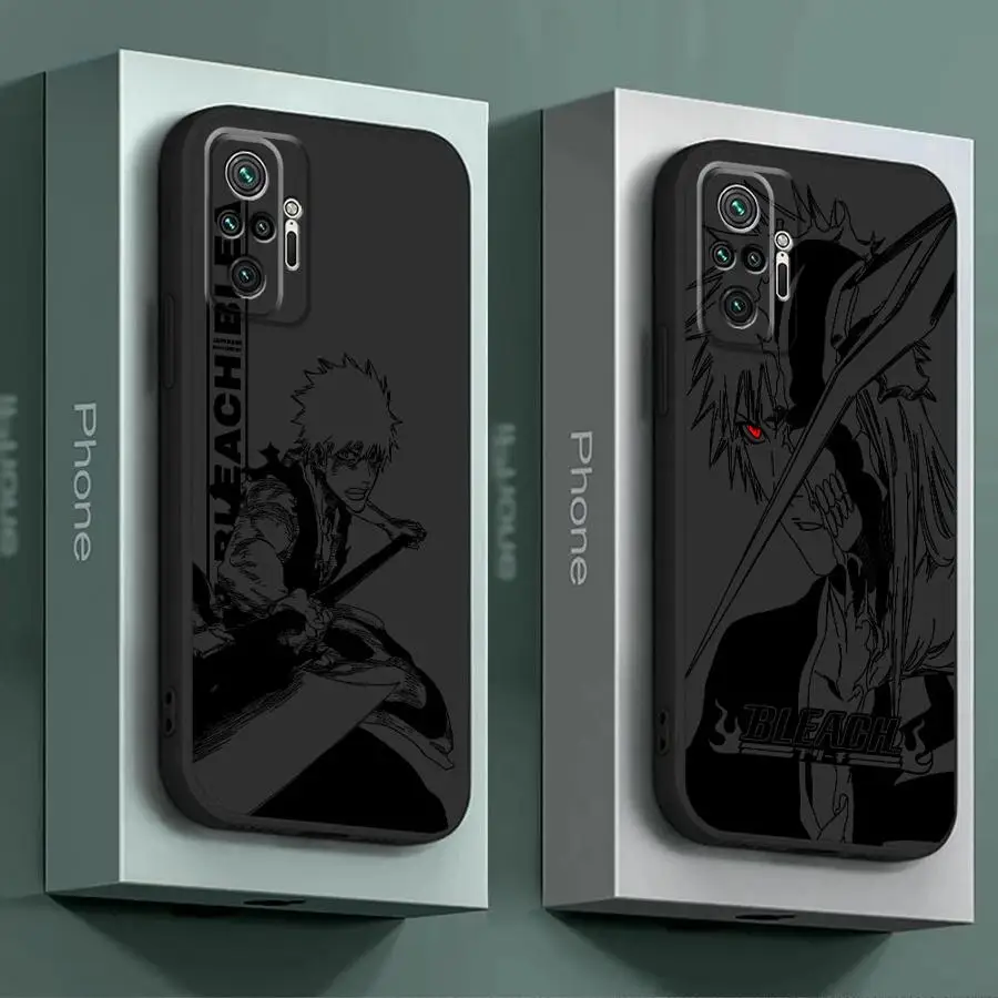 Anime BLEACH Kurosaki Ichigo Phone Case for Redmi Note 10S 12S 10 13 Pro 9T 12 11S 9S 11 9 8 7 8T TPU Soft Luxury Cover