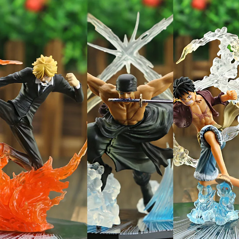 Фото Аниме-фигурки One Piece: Луффи, Монки Ророноа Эйс, Винсмоук Санджи — коллекционные модели из ПВХ, игрушки-трюкачи, украшения, подарки №1