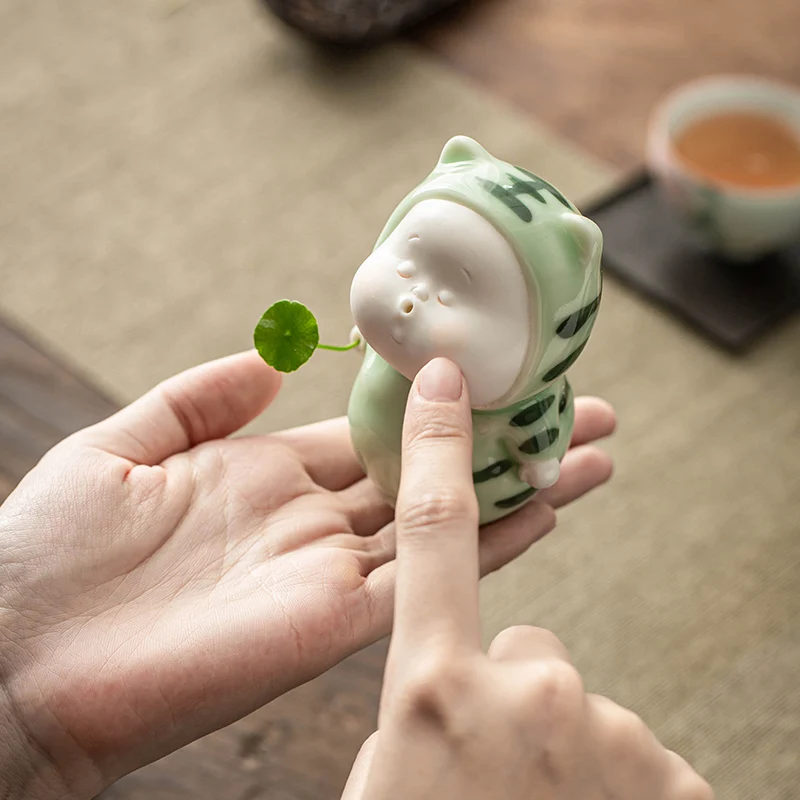 Креативные керамические маленькие украшения милые животные фигурки