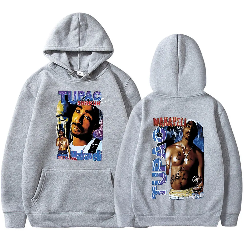 Толстовка Rapper Tupac 2pac для мужчин и женщин винтажный свитшот с капюшоном в стиле